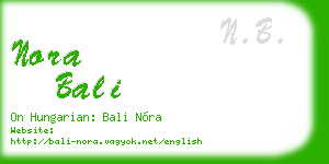 nora bali business card