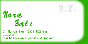 nora bali business card